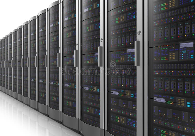 Riga dei servizi rete nel datacenter royalty illustrazione gratis Riga dei servizi rete nel datacenter royalty illustrazione gratis