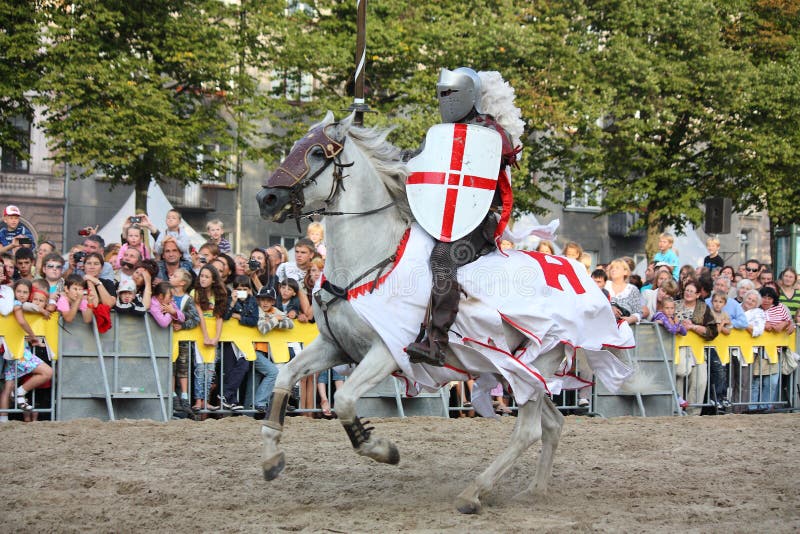 RIGA, LATVIA - AUGUST 21: Member of The Devils Horsemen stunt te