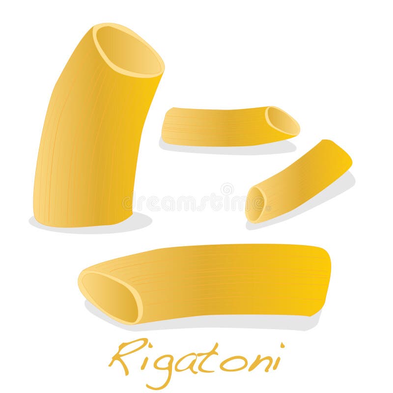 Rigatoni Pasta Doodle Icon, Vector Illustration Stock Illustration