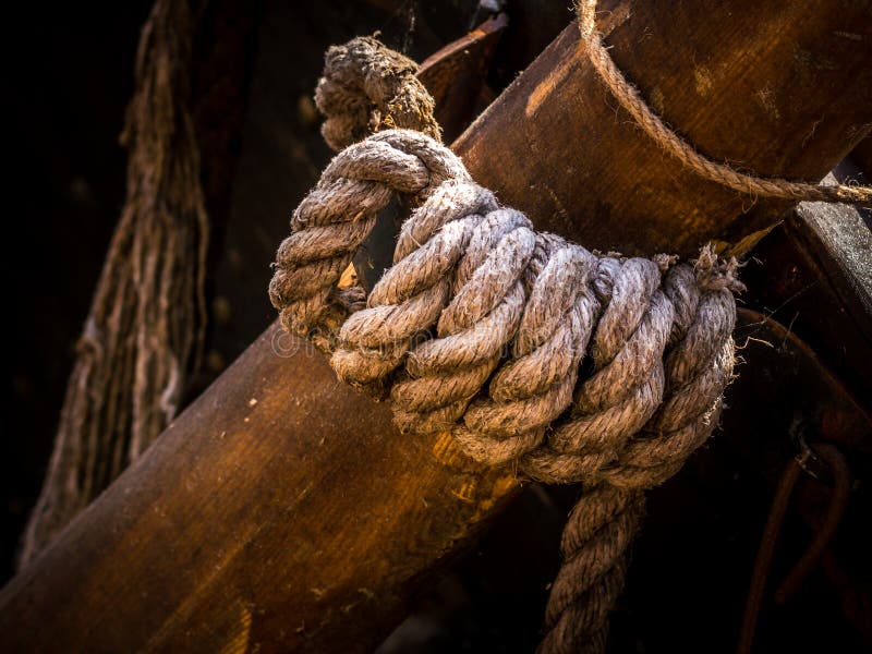 Rigging of a tall ship in port