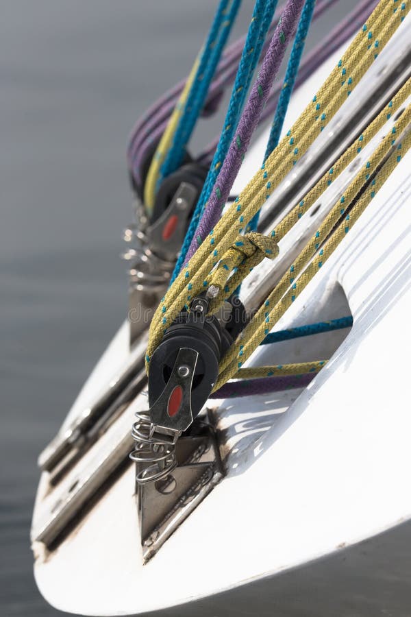 Rigging on a Yacht. Shallow Depth of Field Stock Photo Image of guard, pulleys 45386034