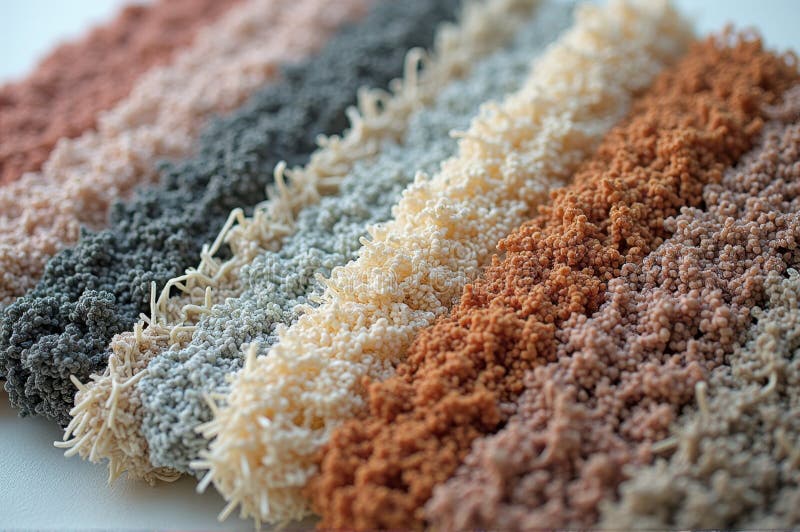 Righe ritorte colorate di pasta soffiata in diverse tonalità di terra illustrazione di stock