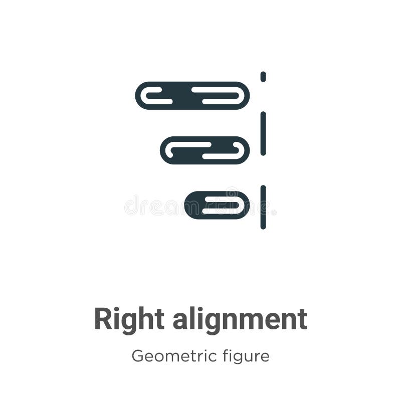 Right Alignment Vector Icon On White Background. Flat Vector Right ...