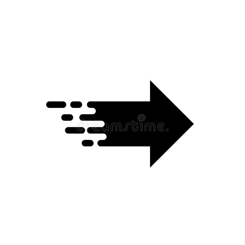 Right Arrow Icon with Fast Speed Effect. Vector Stock Vector - Illustration  of power, direction: 203546466