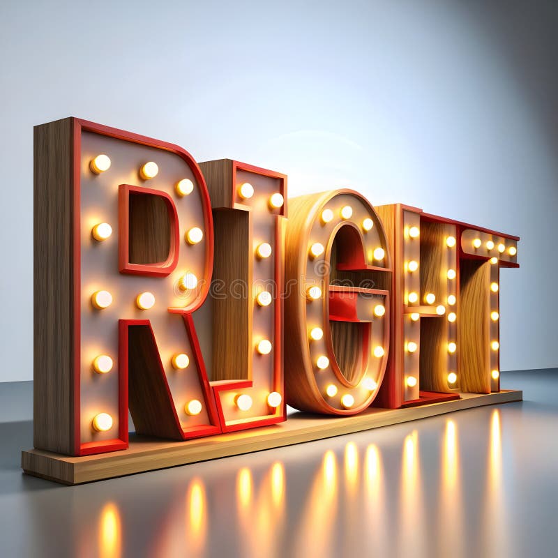 Right 3D sign elements enhance visual communication, combining depth and design to effectively convey messages in engaging, impactful ways