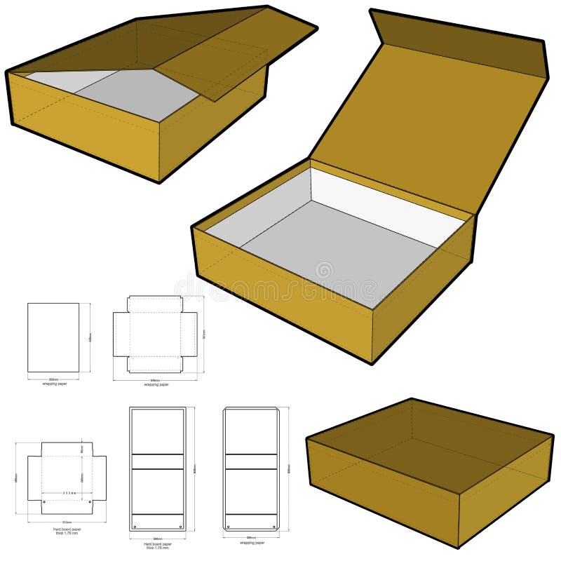 Rigid Box and Die-cut Pattern. Stock Vector - Illustration of blank,  industrial: 185819739