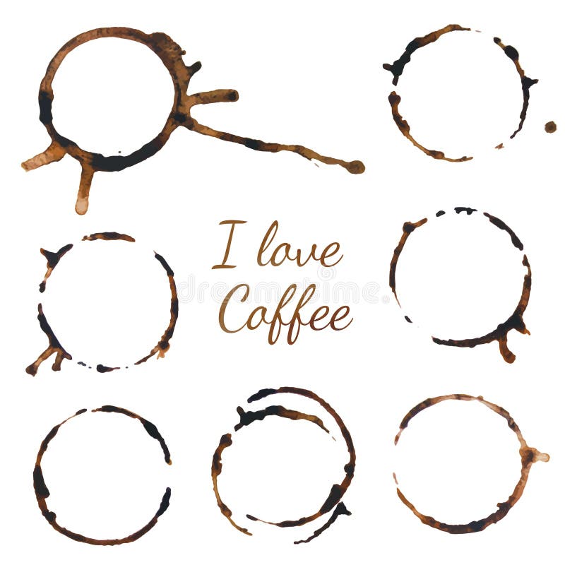 Rigns de café Illustration de vecteur sur le fond blanc Trace le café