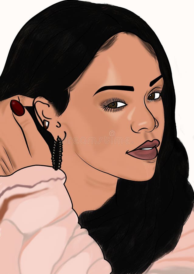 Rihanna Portrait Illustration Created Digitally for Use with Designs Stock Illustration - Illustration of digitally, brown: 166368300 Rihanna Portrait Illustration Created Digitally for Use with Designs Stock Illustration - Illustration of digitally, brown: 166368300