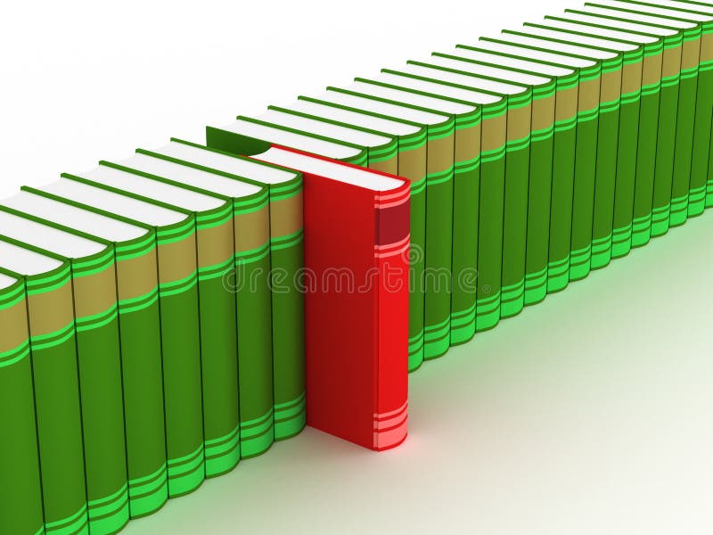 Rij van boeken op een witte achtergrond. royalty-vrije illustratie Rij van boeken op een witte achtergrond. royalty-vrije illustratie