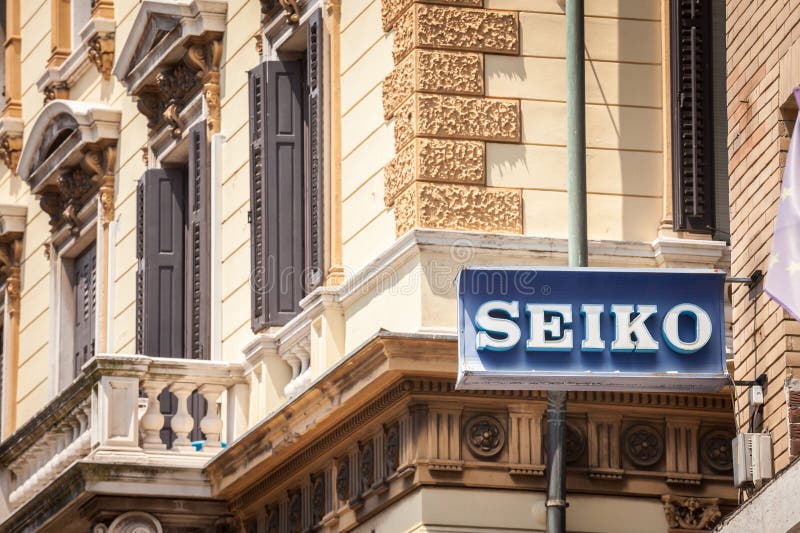 Old Seiko logo on a sign in front of their retailer for Rijeka.