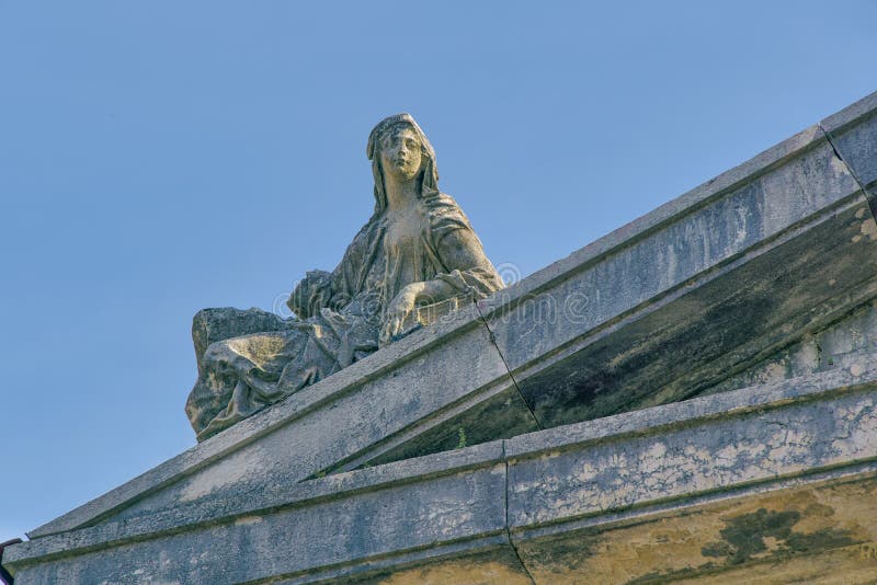 Rijeka old stone chapel statue of a woman at the Trsat castle