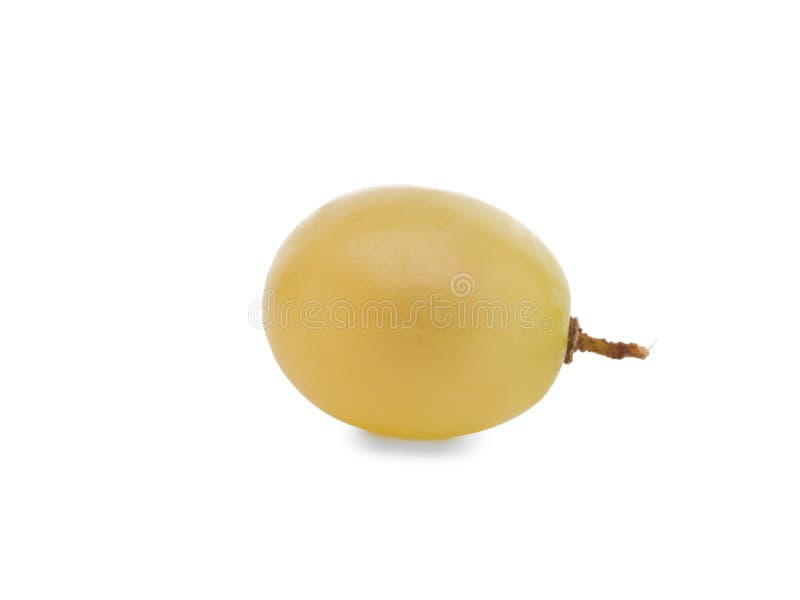 Rijpe groene druiven één Op witte achtergrond stock afbeelding