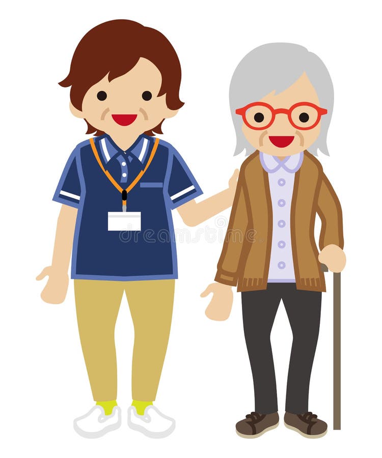 Rijpe Volwassen Wijfjesverzorger Ondersteunend Hogere Vrouwen vector illustratie Rijpe Volwassen Wijfjesverzorger Ondersteunend Hogere Vrouwen vector illustratie