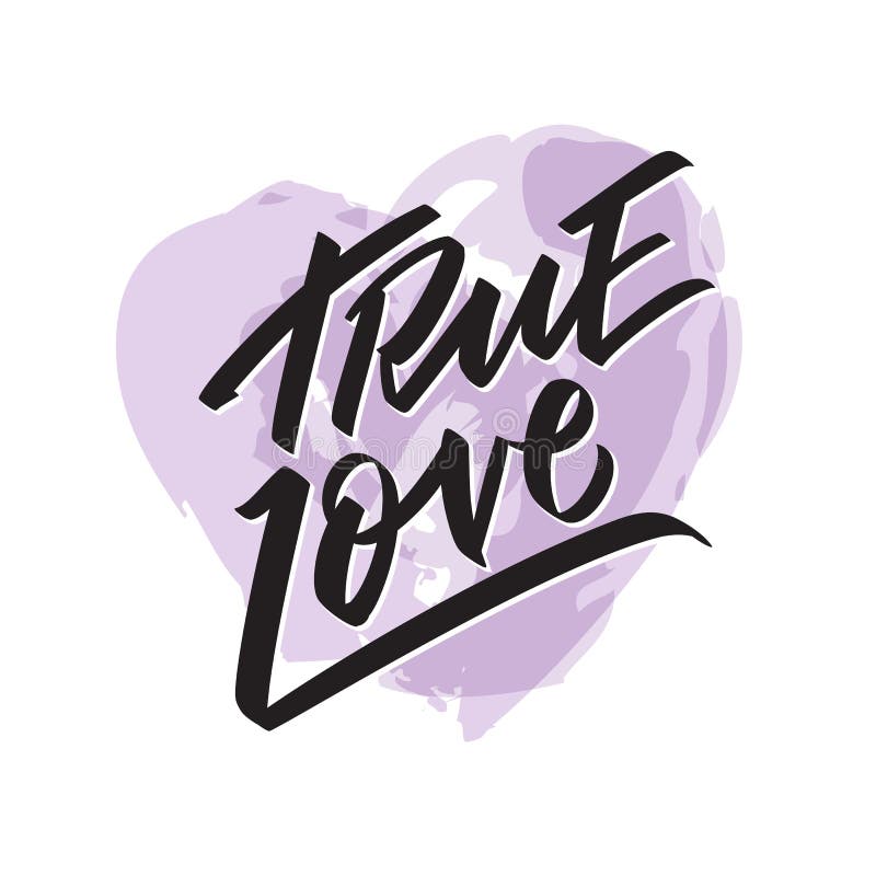 Riktig förälskelse som skriver - valentin som märker text, callygraphy vektor illustrationer Riktig förälskelse som skriver - valentin som märker text, callygraphy vektor illustrationer