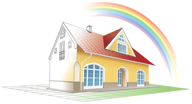 riktig kommande dröm- home regnbåge stock illustrationer riktig kommande dröm- home regnbåge stock illustrationer