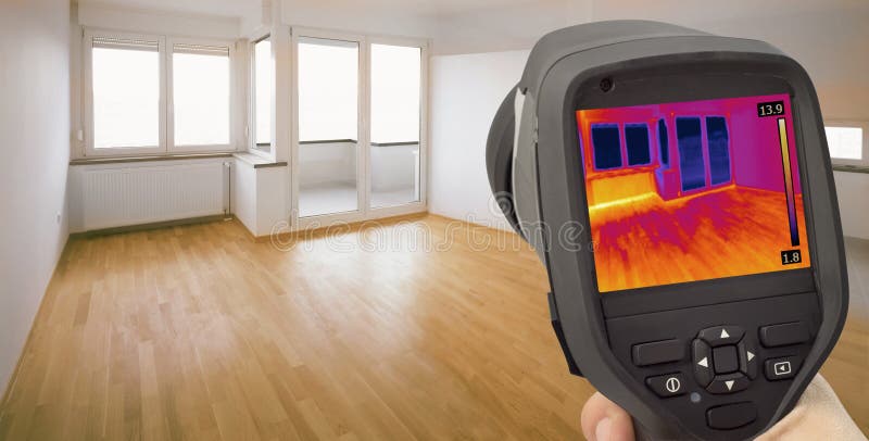 Thermal Image of Heat Leak thru Windows. Thermal Image of Heat Leak thru Windows