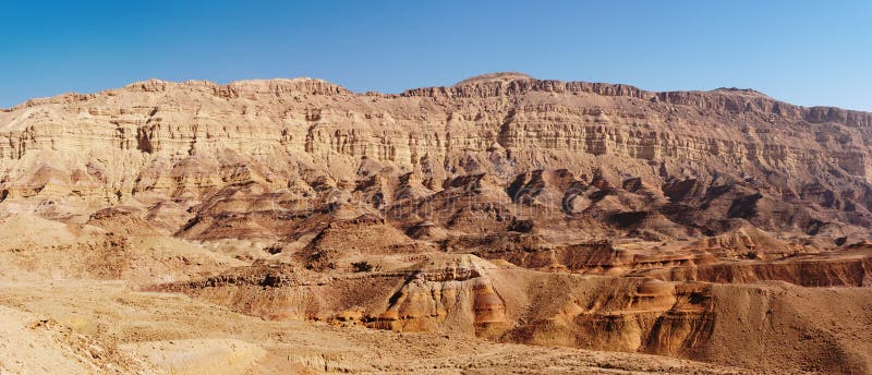 Rim wall of the Small Crater in desert, Israel