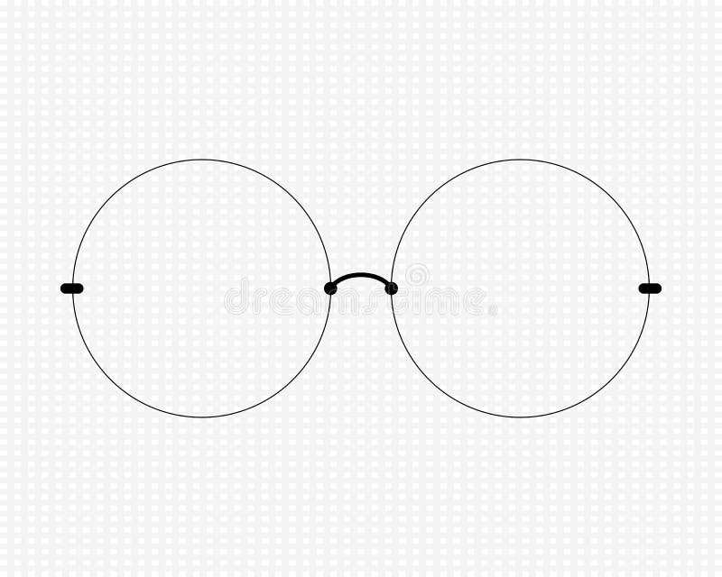 Rimless Round Glasses on Transparent Background. Circle Eyeglasses. Vector  Illustration. Stock Vector - Illustration of rimless, black: 208713509