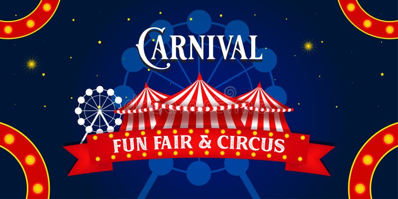 Rimlig cirkusbakgrund för karnevalsvektorn