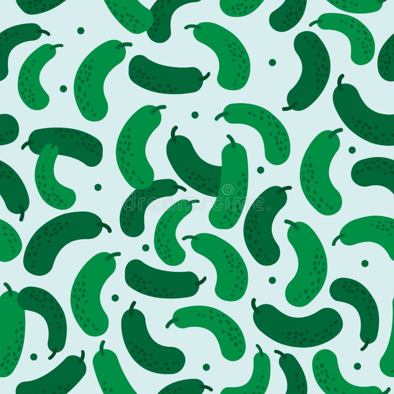 Rimmad grön gurka seamless modell stock illustrationer Rimmad grön gurka seamless modell stock illustrationer