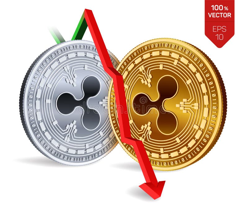 rimpeling Daling Rode pijl neer De classificatie van de rimpelingsindex daalt op uitwisselingsmarkt Crypto munt 3D isometrisch Fy stock illustratie rimpeling Daling Rode pijl neer De classificatie van de rimpelingsindex daalt op uitwisselingsmarkt Crypto munt 3D isometrisch Fy stock illustratie