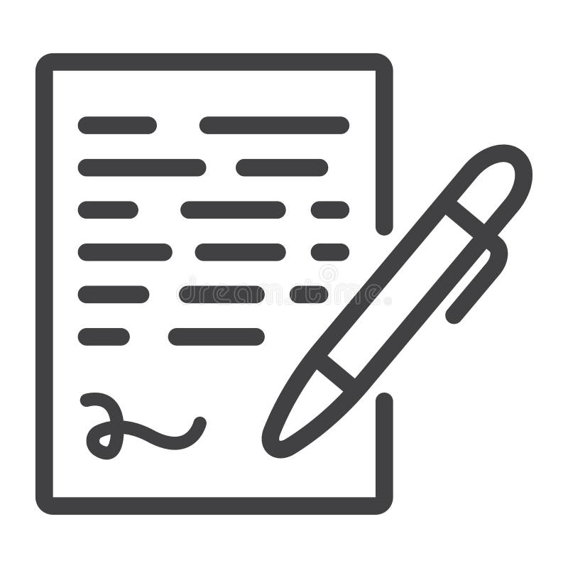 Rinchiuda la linea di firma l'icona, firma di contratto di affari illustrazione vettoriale Rinchiuda la linea di firma l'icona, firma di contratto di affari illustrazione vettoriale