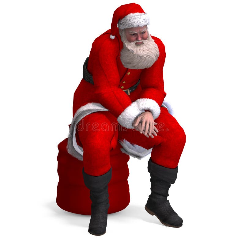 Render of Santa Claus - Merry Xmas. Image contains clipping path. Render of Santa Claus - Merry Xmas. Image contains clipping path
