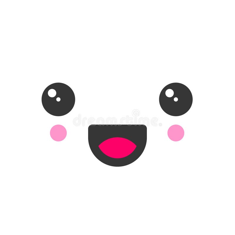 Kawaii Rosto Emoticon Ícone Vector Ilustração Design Royalty Free