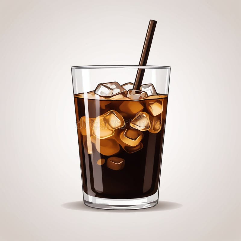 Rinfrescante caffè di birra a freddo in vetroillustrazione minimalista vettoriale. l'immagine viene generata utilizzando strumenti di intelligenza artificiale.