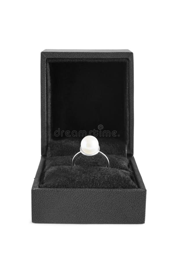 Diamond Ring in Box stock image. Image of black, ring 10184321