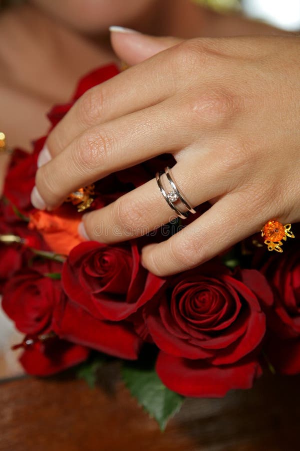 Ring of bride royalty free stock photography