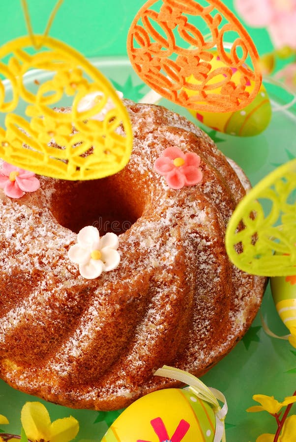 Ring cake on easter table stock image. Image of baked 17861995