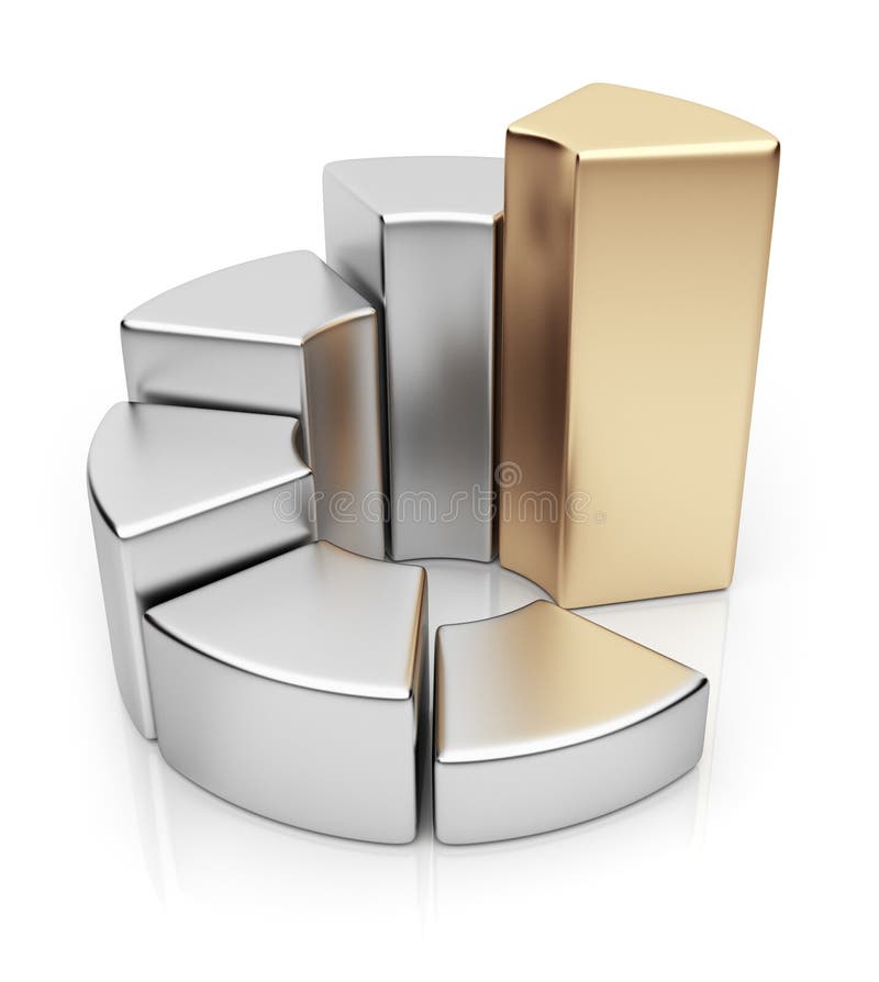 Ring chart. Business diagram 3D. Icon stock illustration