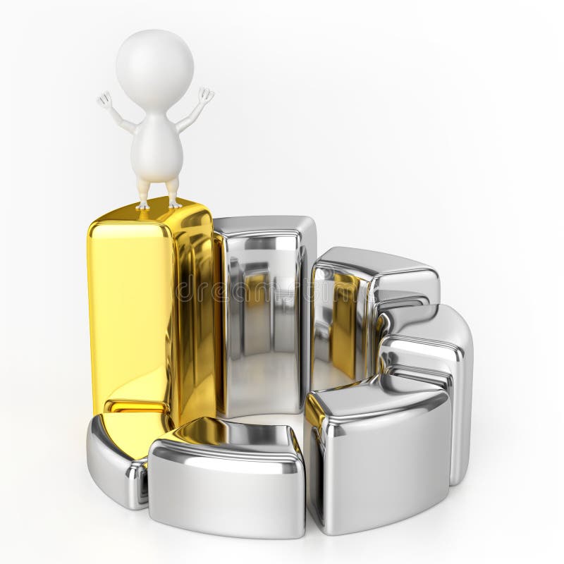 Gráfico de Anel (Prata e Ouro) e Personagem ilustração royalty free