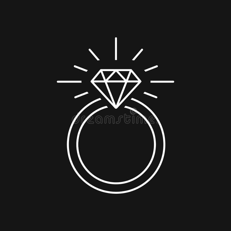 Ring Diamond Engagement Ring Stock Vector Illustration of ceremonia