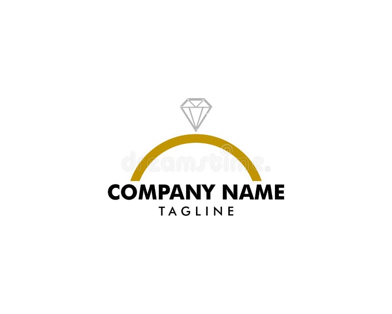 Ring with Diamond Icon Vector Logo Template Stock Vector Illustration