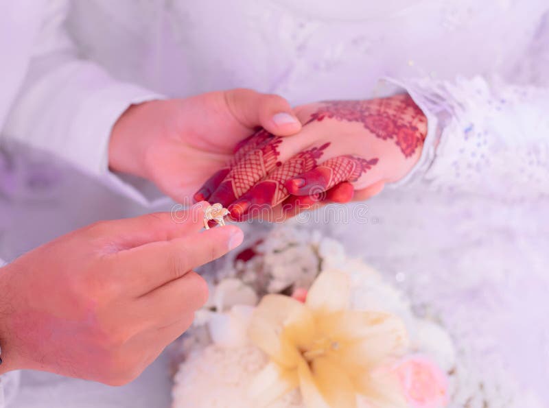 The Ring Exchange Ceremony of a Malaysian Wedding Stock Photo Image