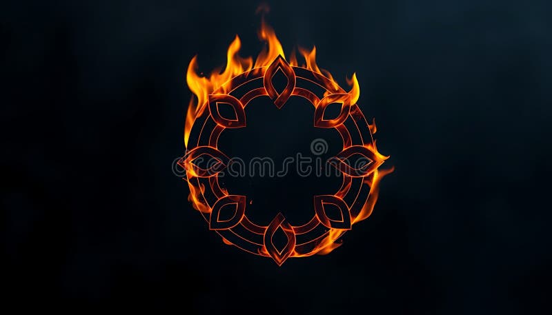 Ring of Fire, Burning Circle and Abstract Flame Generative AI royalty free illustration