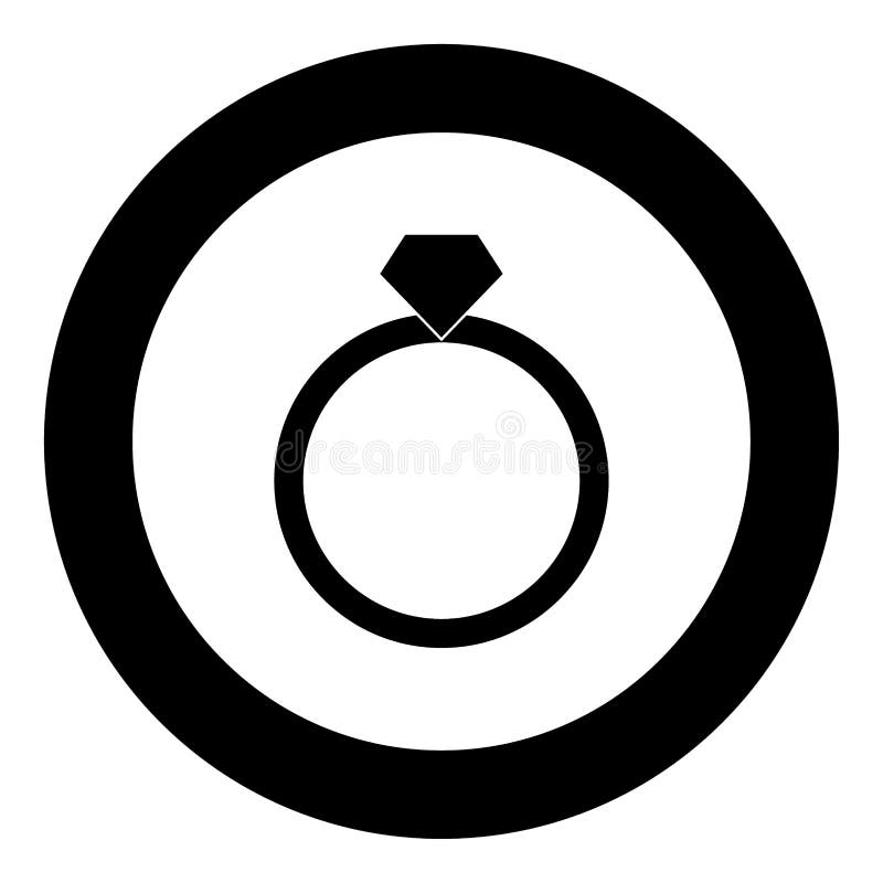 Ring Icon Black Color in Circle Stock Vector Illustration of