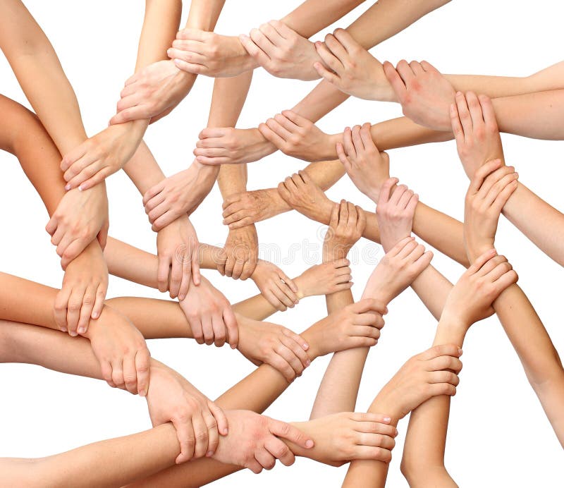 Ring of many hands team royalty free stock photography