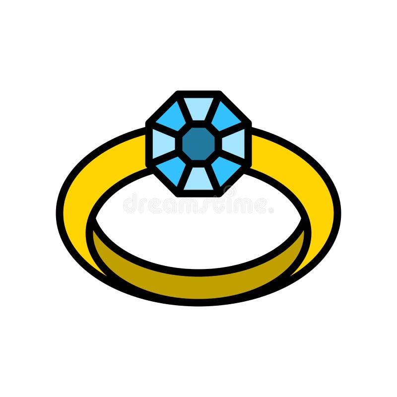 Ring Vector Icon, Filled Style Editable Outline Stock Vector