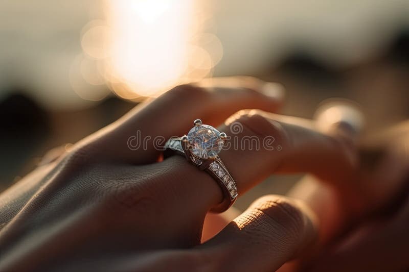 Ring of Wedding Proposal on Woman Hand Propse To Marry Concept ...