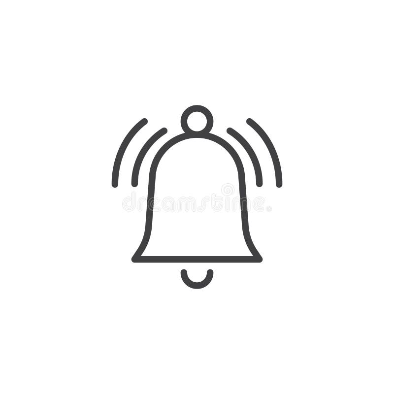 Ringing bell line icon stock vector. Illustration of pixel - 105782082