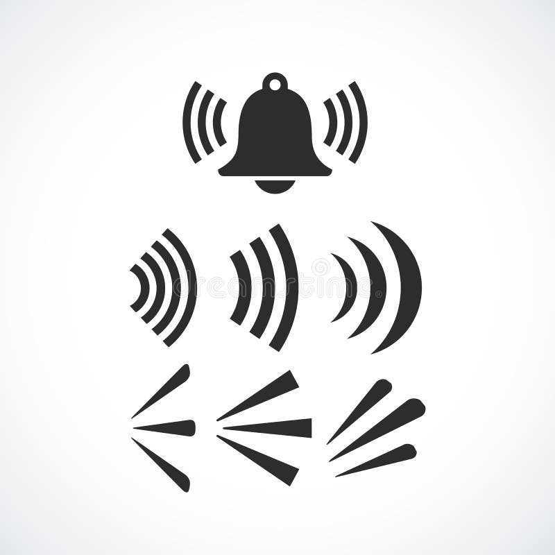Ringing Bell Icon. Sound Sign. Alarm Handbell Symbol. Linear Outline Icon.  Speech Bubble Of Dotted Line. Vector Royalty Free SVG, Cliparts, Vectors,  and Stock Illustration. Image 45504410.