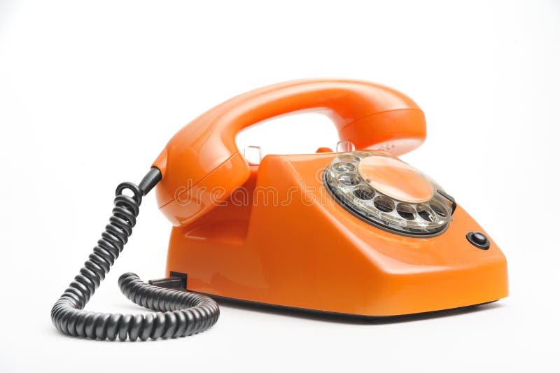 Ringing phone stock photo. Image of white, phone, orange 61394184
