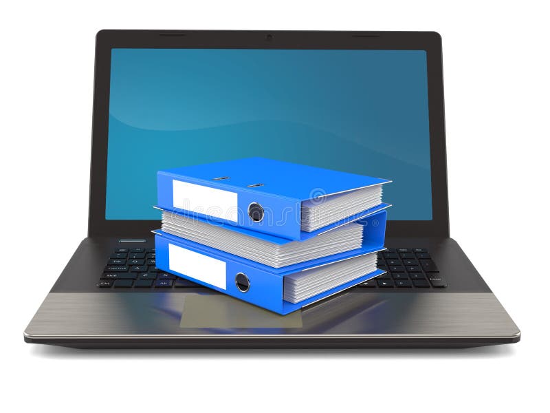 Ringmappen mit Laptop vektor abbildung Ringmappen mit Laptop vektor abbildung