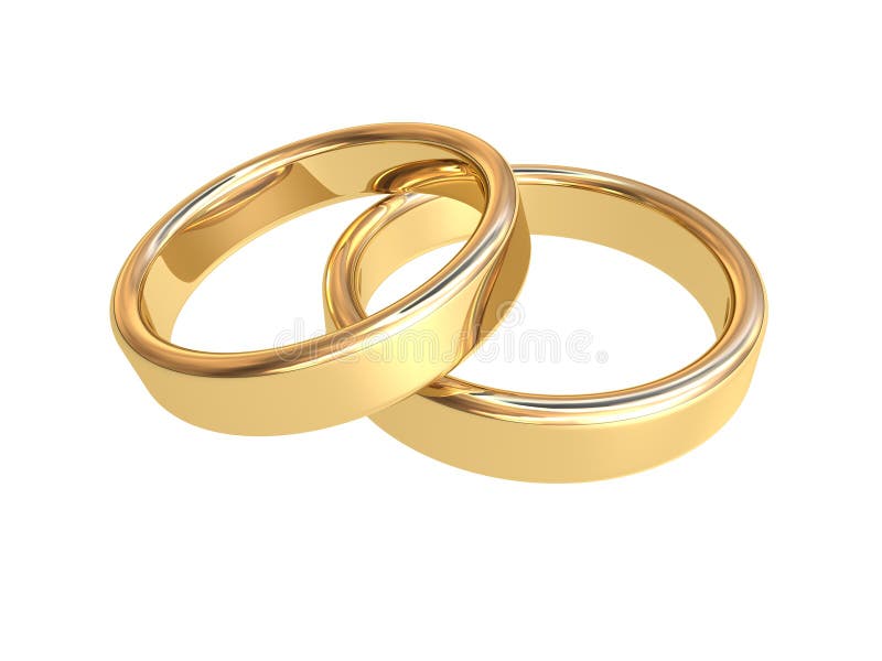 Two golden wedding rings stock photography