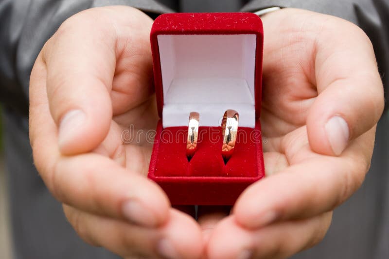 Rings in groom s hands