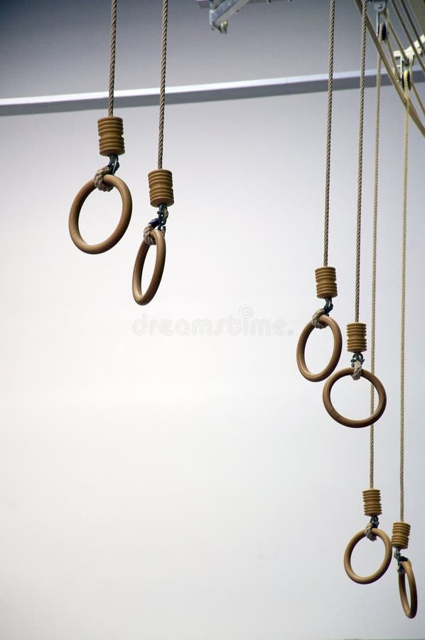 Rings in a Gym stock image. Image of hanging, ceiling 34248749