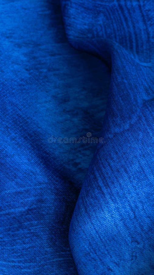 Rinkled blue cotton fabric with visible texture vector illustration